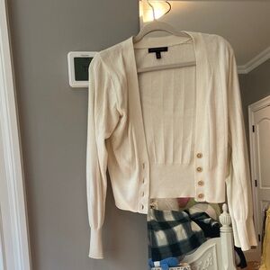 Banana Republic Cream Button-Down Cardigan